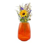Point-Virgule Vase decoratif, décoration Maison, Vase Fleur en Verre, Orange, 18.5x24.5cm