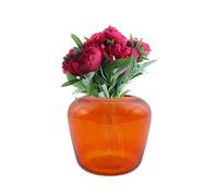 Point-Virgule Vase decoratif, décoration Maison, Vase Fleur en Verre, Orange, 20x18cm