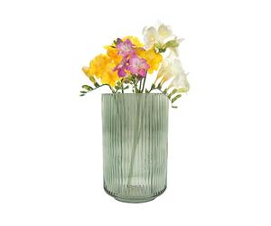 Point-Virgule Vase decoratif, décoration Maison, Vase Fleur en Verre, Vert, 12x19.3cm