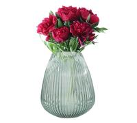 Point-Virgule Vase decoratif, décoration Maison, Vase Fleur en Verre, Vert, 24.5x28cm