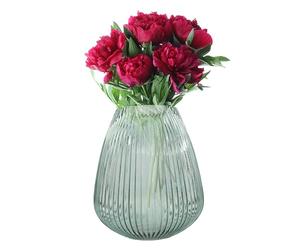Point-Virgule Vase decoratif, décoration Maison, Vase Fleur en Verre, Vert, 24.5x28cm