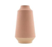 POINT VIRGULE Vase en fibre de bambou - 15,1 x 26,5 cm - Rose poudré et blanc cassé