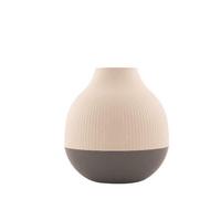 POINT VIRGULE Vase en fibre de bambou - 18,1 x 19 cm - Blanc cassé et gris foncé