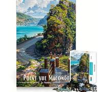 Point Vue Maconde, Île Maurice Puzzle de 1000 pièces pour Adolescents Améliore la mémoire Loisirs faciles Découpe Ferme Décoration Murale (38x52cm)