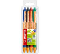 Pointball-Stylo Bille-Pochette X 4 Stylos Bille Rechargeables-Noir/Bleu/Rouge/Vert