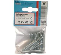 Pointe béton - striée - acier zingué - 2.7x50 mm