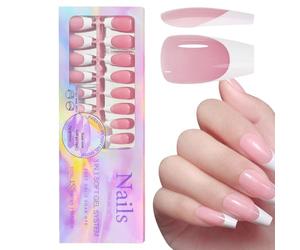 Pointe blanche faux ongles, 150 autocollants - faux ongles redy, avec pointe française blanche - outils de voiture pour la collecte, les mariages, les données, la maison, les voyages, la fête