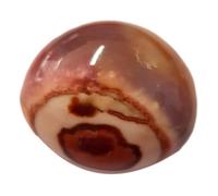 Pointe cristal de roche + Galet en jaspe polychrome 5 cm