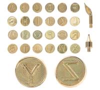 Pointe de Brûlage Lettres pour Gravure sur Gourde, Laiton Or | Alphabet Complet Majuscules, Têtes Interchangeables, Usage Bricolage Bois, pour Débutants et Créateurs