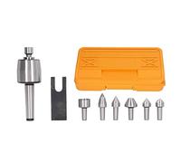 Pointe de centre rotative en acier à haute teneur en carbone, conique Morse, avec 7 embouts interchangeables ; centre d’usinage de précision pour contre-pointe de tour ; accessoire