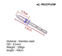 Pointe de flèche en acier inoxydable,accessoire de tir à l'arc,12 pièces,ID 4,2mm,70 80 90 100 110 120 Mars - Type 100grain OD6.1mm