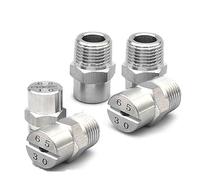 pointe de la buse, Buses à jet plat en acier inoxydable, filetage mâle BSPT 1/8" et 1/4", angles multiples, paquet de 5(1/4 External Thread 12.5mm (Bore Diameter 1.1mm),80°)
