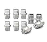 pointe de la buse, Lot de 10 buses de pulvérisation à jet plat en acier inoxydable, 40 à 110 degrés, tailles multiples 1/8 1/4 BSPT(1/4 External Thread 12.5mm (Bore Diameter 1.3mm),40°)