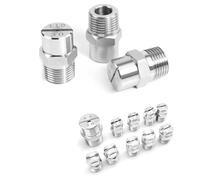 pointe de la buse, Lot de 5 buses à jet haute pression en acier inoxydable avec plusieurs angles et tailles de filetage(1/4 External Thread 12.5mm (Bore Diameter 1.6mm),80°)