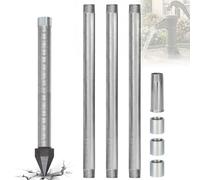 Pointe De Puits 1-1/4 Inox Pour Arrosage Jardin, Kit Forage Manuel Peu Profond 10-16FT, Solution DIY Économie D'Eau Avec Tubes Galvanisés Et Crépine 60 Gauze(3pcs)