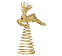 Pointe de renne flexible et pailletée pour sapin de Noël | Pointe de sapin de Noël - Décoration de Noël pour style maison de campagne, salon, chambre à coucher, cheminée, entrée