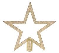 Pointe de Sapin de Noël Avec Paillettes Dorées - 18 cm - Design Ouvert Moderne - Étoile en Plastique