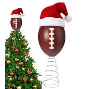 Pointe de sapin de Noël - Ballon de football avec bonnet de Père Noël - Décoration de table de fête à la maison - Pour l'extérieur, les vacances d'hiver, le studio, la chambre d'enfant, la porte