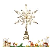 Pointe de sapin de Noël - Décoration festive pour pointe d'arbre - Pointe d'étoile pailletée pré-éclairée - Pour le Nouvel An, le bureau, l'intérieur, la maison, le bar, le magasin, la chambre à