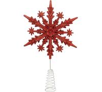 Pointe de sapin de Noël en forme de flocon de neige, 22 cm