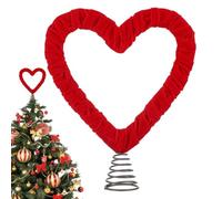Pointe de sapin de Noël en velours en forme de cœur avec | Pointe d'arbre de Noël, mariage, fête, maison, fête, table, femmes, hommes, mur