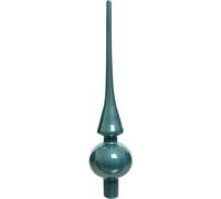 Pointe de sapin de Noël en verre 26cm bleu crépuscule brillant