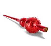 Pointe de Sapin de Noël en Verre, Cime de Sapin de Noel Rouge, UNOLIGA Dessus de Sapin de Noël, Topper d'arbre en Verre Soufflé à la Bouche, 26cm Sommet du Sapin de Noël