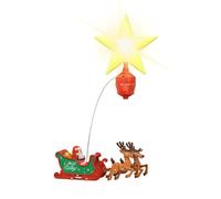 Pointe de sapin rotative - Étoile électrique avec renne de Père Noël - D | Étoile supérieure - Arbre rotatif à 360° - Mouvement électrique du Père Noël et des rennes - Affichage du salon, application