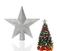 Pointe Etoile Sapin de Noel Argent - Grande Étoile Sapin Noel Scintillante de 20 cm, Incassable et Facile à Installer pour Une Cime d'arbre Magique | Décoration de Fêtes Inoubliable