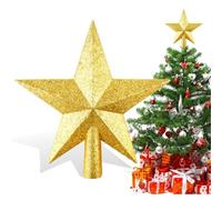 Pointe Etoile Sapin de Noel Doré - Grande Étoile 20cm Incassable pour Décoration de Sapin Noel | Scintillante, Réutilisable & Facile à Fixer | L'Accessoire Indispensable pour Vos Fêtes, Or