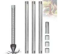 Pointe Filtrante 1-1/4 Inox Pour Pompe À Bras, Kit Forage Puits De Jardin DIY 16FT, Tubes Galvanisés Robustes, Crépine Anti-Sable Pour Source D'Eau Autonome(3pcs)