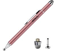 Pointe Fine Stylet, Universal capacitif précis Disque styli 2-en-1 écran Tactile stylos avec 2pcs Conseils de Remplacement - Rose