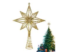 Pointe pour sapin de Noël, décoration moderne pour la maison et les fêtes | Pointe d'arbre de Noël en forme d'étoile à 8 branches pour fêtes, fournitures extérieures, bureau, appartement, restaurant
