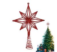 Pointe pour sapin de Noël, décorations octogonales réutilisables | Pointe pour sapin de Noël en forme d'étoile à 8 pointes, pour intérieur et extérieur, pour table, étagère, bureau