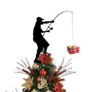 Pointe pour sapin de Noël - Silhouette en fer - Pointe d'arbre en métal résistant à la rouille avec silhouette - Pour l'intérieur, la ferme, Pâques, les vacances, l'hiver