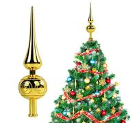 Pointe Sapin de Noël Mate,Cimier de Sapin de Noël en Verre,Cimier Sapin de Noel,Pointe de Sapin de Noëlde 23cm,Topper Arbre Christmas Tree Top,Pointe Sapin de Noel Or pour Décoration Sapin deNoël