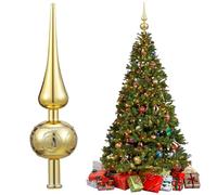 Pointe Sapin de Noël Mate, Topper Arbre Christmas Tree Top, Cimier Sapin de Noel, pour Décoration Festive, pour Votre Arbre, De Fabrication raffinée et esthétiquement agréable(doré)