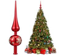 Pointe Sapin de Noël Mate, Topper Arbre Christmas Tree Top, Cimier Sapin de Noel, pour Décoration Festive, pour Votre Arbre, De Fabrication raffinée et esthétiquement agréable(Rouge)