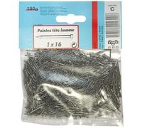 Pointe tête homme - acier brut - 1x16 mm