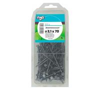 Pointe tête plate acier brut Ø 3,1 x L 70 mm - Paquet de 810