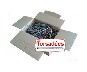 Pointe tête plate acier brut 3.5X80 torsadée 5KG