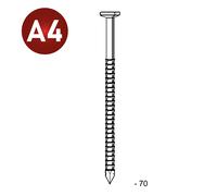 Pointe tête plate annelée inox 31/34X70 - 1 KG - ASLAFIX - TP310709