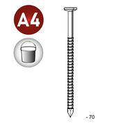 Pointe tête plate annelée inox 31/34X70 EN SEAU DE 5 KG - ASLAFIX - TP310709S