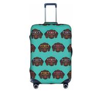 Pointer allemand à poil court dans des lunettes impression élastique housse valise housse anti-poussière résistant aux rayures s'adapte à la poignée centrale bagage pour voyages, blanc, S