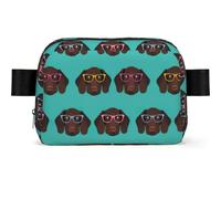 Pointer allemand à poil court dans lunettes imprimé sac bandoulière imperméable avec grande ouverture latérale sac banane durable pour course à pied cyclisme voyage