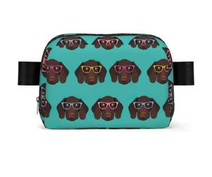 Pointer allemand à poil court dans lunettes imprimé sac bandoulière imperméable avec grande ouverture latérale sac banane durable pour course à pied cyclisme voyage