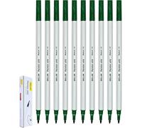 Pointerstic Lot De 10 Feutres, Vert, Pointe Moyenne (1 Mm), Idéal Pour Écrire, Dessiner, Dessiner, Colorier, École, Bureau, Maison