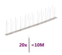 Pointes anti-oiseaux - vidaXL - Inox - 10 m - 2 rangées