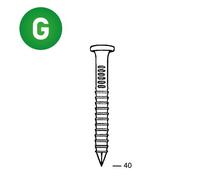 Pointes bandes 40 x 40 annelées galva - Boite de 2000 pièces - 20400406