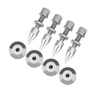 Pointes de Découplage pour Enceintes, 4 Pièces Pointes d'Isolation en Cuivre Chromé avec Coussinets de Base Cône Antichoc pour Haut-Parleur HiFi